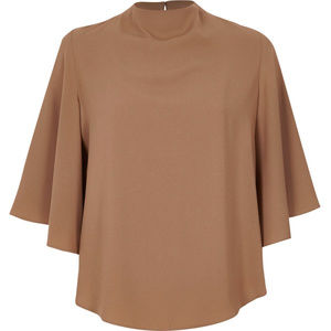 River Island - Light Brown Cape Sleeve Top